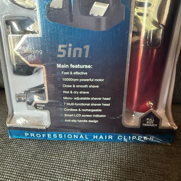 Rechargeable NWT 5 in 1 Hair Clipper Trimmer Kit Men’s Wet Dry Grooming - Picture 2 of 5